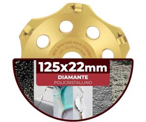 PRODIAMANT PKD mola diamantata 125 mm per smerigliatrice angolare - 6 segmenti per calcestruzzo, massetto e rivestimenti robusti - durevole e potente