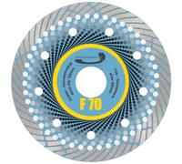 PRODIAMANT Profi Premium Disco da taglio diamantato per piastrelle in gres porcellanato F70 extra sottile, 115 mm x 22,2 mm, disco per piastrelle per taglio a secco fino a 3 cm, piastrelle per