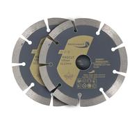 PRODIAMANT Set 2 Dischi Diamantati Universali 125 mm x 22,23 mm - Segmento 10 mm, cemento, pietra, mattoni, taglio a secco e umido, ideali per smerigliatrice angolare - Doppia Scorta Professionale