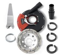 PRODIAMANT Set Cofano di Aspirazione 125 mm + Mola a Tazza Diamantata - Doppia fila, segmento 5 mm, per calcestruzzo, sgrossatura professionale senza polvere, adatto a smerigliatrice angolare