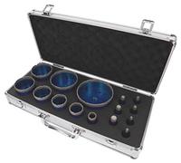 PRODIAMANT set di punte diamantate per piastrelle in gres fine secco 15 pezzi 6mm 8mm 10mm 12mm 14mm 20mm 35mm 40mm 50mm 60mm 68mm 82mm 100 mm per smerigliatrice angolare con custodia