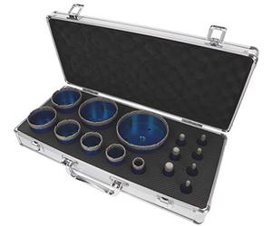 PRODIAMANT set di punte diamantate per piastrelle in gres fine secco 15 pezzi 6mm 8mm 10mm 12mm 14mm 20mm 35mm 40mm 50mm 60mm 68mm 82mm 100 mm per smerigliatrice angolare con custodia