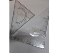 prodigital Set di Squadre da 32cm, 45/60° con Goniometro e Curvilinee Righellatura su Tutti e 3 Lati più Diagonale