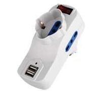 prodigital Tripla 16A, 2 Prese con 1 PR.SCHUKO BIPAS con 2 Prese USB con o Senza Interruttore