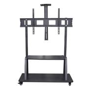 LINK LKBR64 Supporto per TV con Ruote da 52" a 180" Fino a 130 kg - Compatibile VESA 35x60 a 1200x600 - Ripiano Ampio - Supporto Mobile e Stabile con 4 Gambe - Flessibile e Versatile - Colore Nero