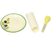 Prodotti JOSKO 2722 Aroma grattugia Set di Piatti Piatto grattugia Set, 3 unità, Ceramica, Giallo, 12,8 x 12,8 x 2 cm