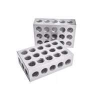 Prodotti per la Calibrazione Blocchi Di Precisione Da 23 Fori 25-50-75mm 1 Paio (2 Pezzi), Set Serraggio Paralleli, Blocco In Acciaio 1-2-3" Calibro(No wrench inch)
