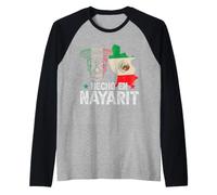 Prodotto a Nayarit in Messico: Orgoglioso Sombrero Messicano Maglia con Maniche Raglan