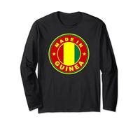 Prodotto in Guinea Conakry Love Guinea Conakry Bandiera Maglia a Manica