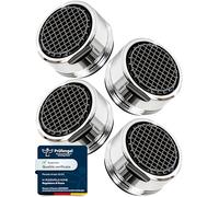 Prodotto Italiano - Aeratore Rubinetto M24 per Cucina e Bagno (4 Pezzi) Premium - Filtrare e Risparmiare Acqua con High-Tech Rompigetto Rubinetto - Flusso d'acqua 5 Liters/m - Anticalcare Filtri