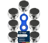 Prodotto Italiano - Aeratore Rubinetto M24 per Cucina e Bagno (7 Pezzi) Premium - Filtrare e Risparmiare Acqua con High-Tech Rompigetto Rubinetto - Flusso d'acqua 5 Liters/m - Anticalcare Filtri