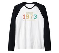 Prodotto nel 1973 Tutte Le Parti Originali Funny Birthday Born in 1973 Maglia con Maniche Raglan