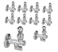 Prodotto Rubinetto Sottolavabo a Sfera Cromato con Leva in Alluminio, 1/2x10, Filtro Anticalcare Integrato, Corpo in Metallo (Pezzi 10, Cromo Lucido)