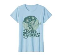 Prodotto Ufficiale Bee Gees Blue Groove Maglietta, Donna, Celeste, L