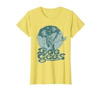 Prodotto Ufficiale Bee Gees Blue Groove Maglietta, Donna, Limone, L