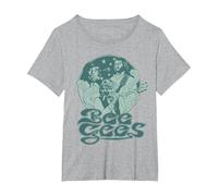 Prodotto Ufficiale Bee Gees Blue Groove Maglietta, Donna Plus-Size, Grigio Melange, 2X