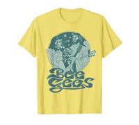 Prodotto Ufficiale Bee Gees Blue Groove Maglietta, Uomo, Limone, L