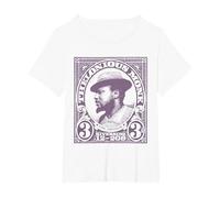 Prodotto Ufficiale Thelonious Monk Jazz Icon, The Unique Maglietta, Donna Plus-Size, Bianco, 3X