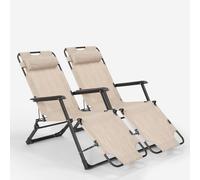 Produce Shop 2 Sedie Sdraio Spiaggia Giardino Pieghevole Multiposizione Emily Lux Zero Gravity - Beige