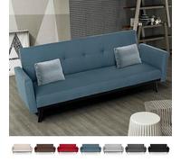 Produce Shop Divano Letto 3 posti in Tessuto reclinabile clic clac Design Moderno Tulum - Blu
