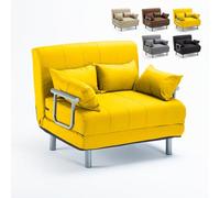 Produce Shop Divano Poltrona Letto Piazza e Mezza Pieghevole Tessuto Deborah Twin - Giallo