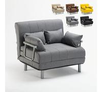 Produce Shop Divano Poltrona Letto Piazza e Mezza Pieghevole Tessuto Deborah Twin - Grigio