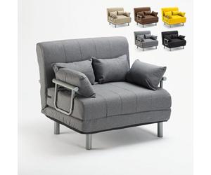 Produce Shop Divano Poltrona Letto Piazza e Mezza Pieghevole Tessuto Deborah Twin - Grigio