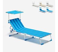 Produce Shop Lettino Spiaggia Mare Alluminio Pieghevole California - Strisce Blu