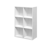 Produce Shop Libreria Ufficio Moderna Bianca con 6 scaffali a cubo 65x30x97cm Ika 2