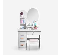 Produce Shop Mobile postazione Trucco Specchio Rotondo Sgabello Camera da Letto Babette