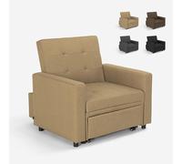 Produce Shop Poltrona Letto Singolo con braccioli Design Moderno salvaspazio Brooke - Beige