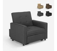 Produce Shop Poltrona Letto Singolo con braccioli Design Moderno salvaspazio Brooke - Grigio