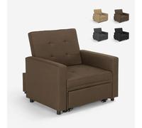 Produce Shop Poltrona Letto Singolo con braccioli Design Moderno salvaspazio Brooke - Marrone