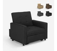 Produce Shop Poltrona Letto Singolo con braccioli Design Moderno salvaspazio Brooke - Nero