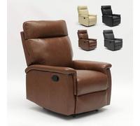 Produce Shop Poltrona Relax Reclinabile con Poggiapiedi in Similpelle Design Aurora - Marrone