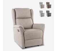 Produce Shop Poltrona Relax reclinabile Manuale con poggiapiedi in Tessuto Hope - Beige