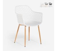 Produce Shop Sedia da Cucina Moderna di Design in Polipropilene con braccioli Vetra - Bianco