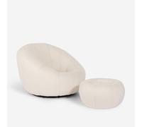 Produce Shop Set Poltrona Bou ianca di Design con Pouf poggiapiedi Girevole Kuma