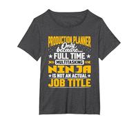 Production Planner Job Title - Production Designer Architect Maglietta, Donna Plus-Size, Grigio Scuro, 5X
