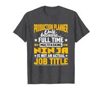 Production Planner Job Title - Production Designer Architect Maglietta, Uomo, Grigio Scuro, 5XL