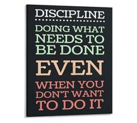 Productivity Poster Self Discipline Motivational Canvas Wall Art for Office Focus Home Decor(Framed,16x24inch(40x60cm))