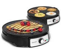 Produttore di crêpe elettrico e piano cottura, piastra antiaderente da 30,5 cm con spatole a LED e controllo della temperatura regolabile, spatola in legno e spatola in legno