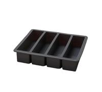 Produttori di cubi durevoli in silicone a striscia lunga con 4 griglie cubetti ghiaccio giganti, stampi for vassoi quadrati