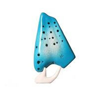 Produzione Di Ocarina In Ceramica A Tre Tubi Sfumata Che Suona L'ocarina Con Accessori Rosa Blu (Color : Blue)