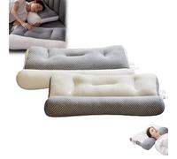 Proease - Cuscino per apnea notturna e dolore al collo, cuscino ergonomico in memory foam, per chi dorme sul fianco/schiena, supporto cervicale per un sonno profondo, sollievo dal dolore alle spalle