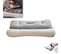 Proease - Cuscino per apnea notturna e dolore al collo, in memory foam, ergonomico, per chi dorme sul fianco/schiena, supporto cervicale per un sonno profondo, sollievo dal dolore alle spalle (bianco