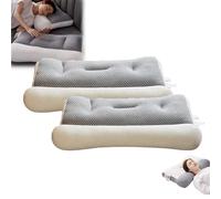 Proease - Cuscino per apnea notturna e dolore al collo, in memory foam, ergonomico, per chi dorme sul fianco/schiena, supporto cervicale per un sonno profondo, sollievo dal dolore alle spalle (bianco