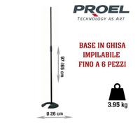 PROEL ALV130BK asta microfono dritta regolabile con base salva spazio in ghisa