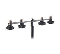 Proel APM74 Supporto in acciaio con aggancio per 4 supporti microfonici, Nero