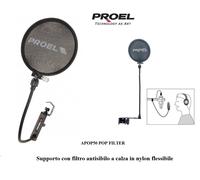 Proel APOP50 Antipop Supporto con filtro antisibilo flessibile regolabile, Nero